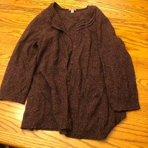 J Jill dark maroon. 3/4 sleeve cardigan